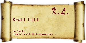 Krall Lili névjegykártya